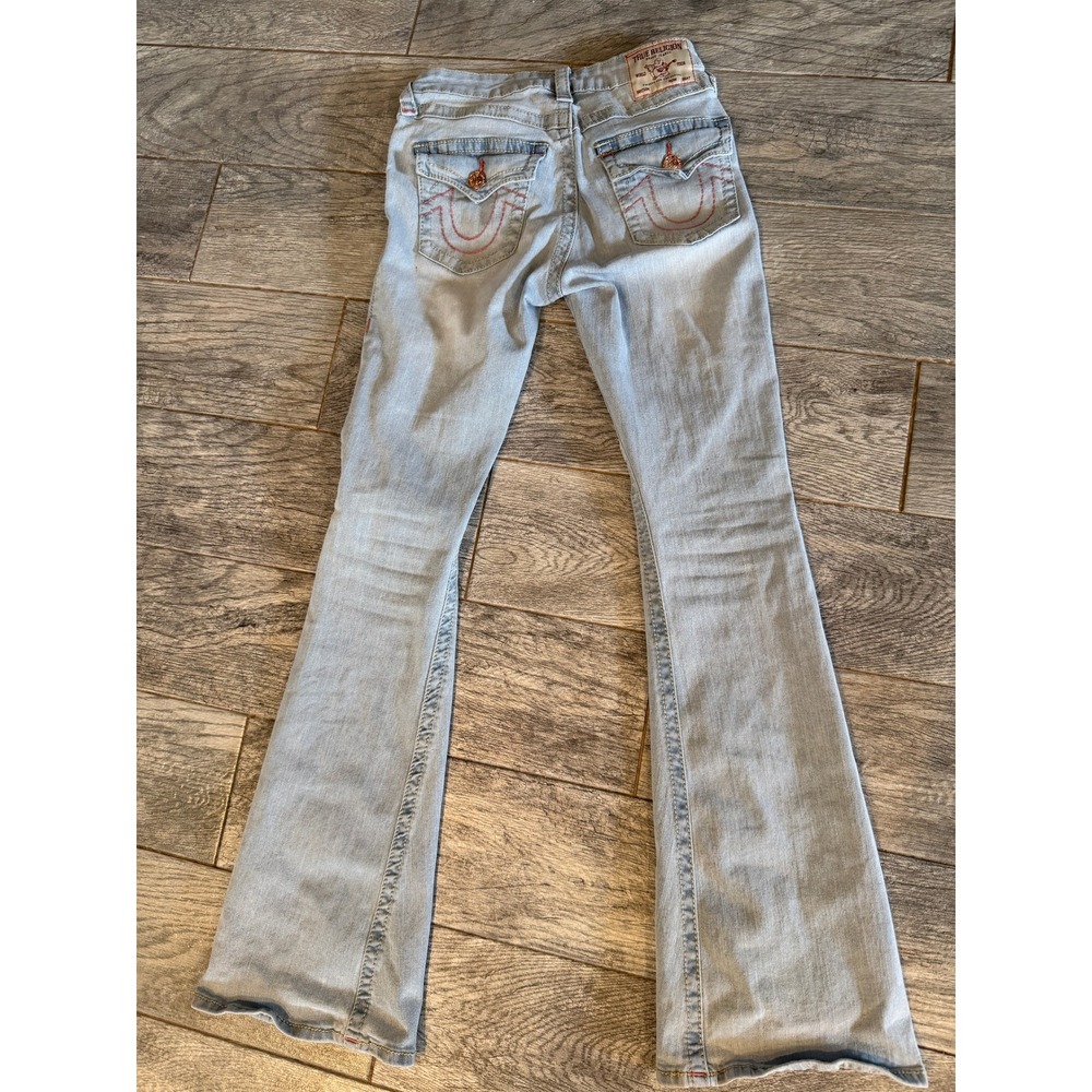 True Religion Joey Mid Rise Flare Jeans Womens 26 Bootcut Y2K Distressed Boot